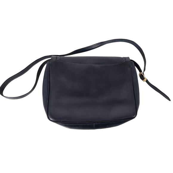 Vintage Salvatore Ferragamo Navy Blue Leather Shoulder Bag Snakeskin Accent - Picture 2 of 8